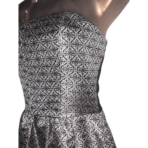 NWT Sz M Amanda Uprichard Elegant Strapless Brocade Metallic Dress - Picture 6 of 7